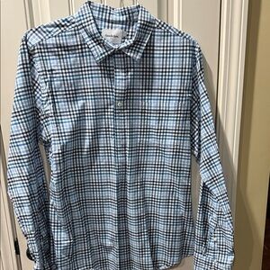 Goodfellow & Co Blue and White Plaid Dress Shirt